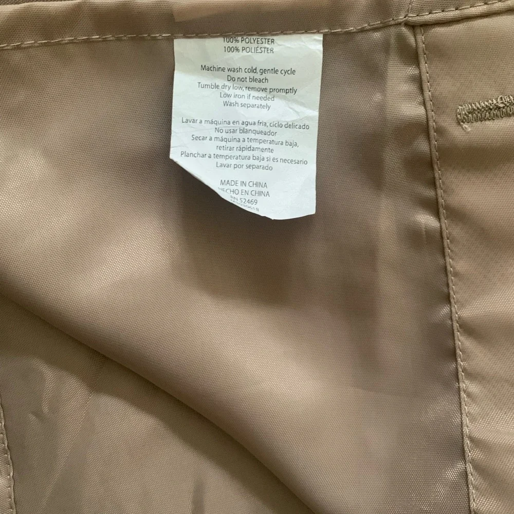 NWOT Slippery Satin Like Fabric Shower Curtain In Tan 70 X 73” 100% Polyester